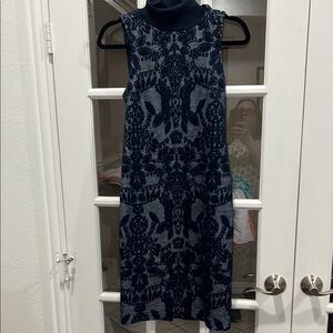 Maeve Blue Midi Dress Mock Neck Sleeveless